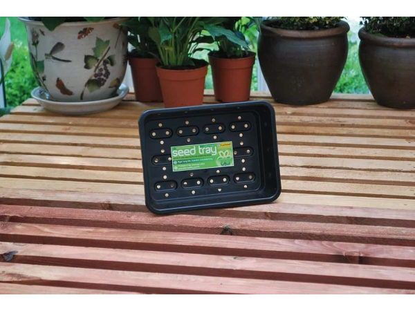 Small Seed Tray Black With Holes (5)